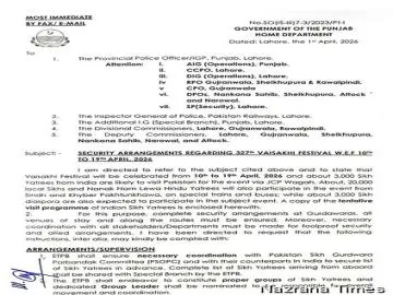 ਦੁਨੀਆ ਭਰ ਤੋਂ ਸਿੱਖ ਯਾਤਰੀ ਵੈਸਾਖੀ ਲਈ ਪੰਜਾਬ ਪਹੁੰਚਣਗੇ