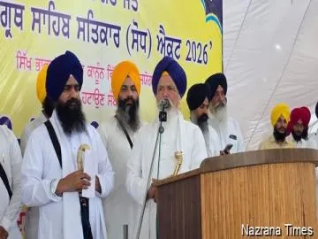 Sikh organizations hold a large gathering at Takht Sri Damdama Sahib regarding the provisions and wording against Sikh sentiments in the act made by the government