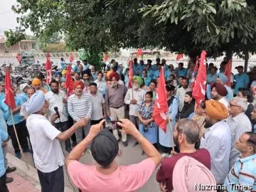 ਬੀ ਜੇ ਪੀ ਦੀਆਂ ਲੋਕ ਵਿਰੋਧੀ ਨੀਤੀਆਂ  ਦੇ ਖਿਲਾਫ ਖਬੇ ਪਖੀ ਜਥੇਬੰਦੀਆਂ ਵਲੋਂ ਜੋਰਦਾਰ ਪ੍ਰਦਰਸ਼ਨ ਰੋਸ ਮੁਜਾਹਰਾ