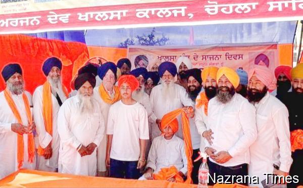 ਗੁਰੂ ਅਰਜਨ ਦੇਵ ਖਾਲਸਾ ਕਾਲਜ ਚੋਹਲਾ ਸਾਹਿਬ ਵਲੋਂ ਖਾਲਸਾ ਸਾਜਨਾ ਦਿਵਸ ਮੌਕੇ ਦਸਤਾਰ ਸਿਖਲਾਈ ਕੈਂਪ ਅਤੇ ਦਸਤਾਰ ਲੰਗਰ ਦਾ ਅਯੋਜਨ