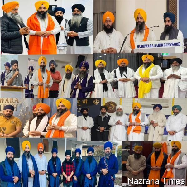 ਧਰਮ ਪ੍ਰਚਾਰ ਕਮੇਟੀ ਦੇ ਮੁੱਖ ਪ੍ਰਚਾਰਕ ਭਾਈ ਸਰਬਜੀਤ ਸਿੰਘ ਢੋਟੀਆਂ ਦਾ ਆਸਟਰੇਲੀਆ ਦੇ ਵੱਖ ਵੱਖ ਗੁਰੂ ਘਰਾਂ ਵੱਲੋਂ ਸਨਮਾਨ